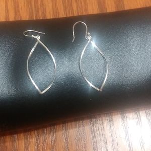 Sterling Silver Twisted Oval Earrings